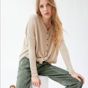 Urban Outfitters Thermal Button Front Top
